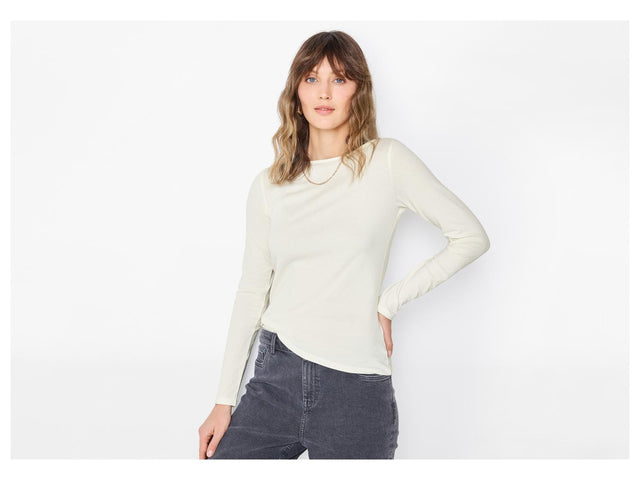 T-shirt à manches longues col bateau femme