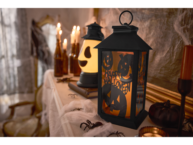 Lanterne d'Halloween LED, avec effet clignotant