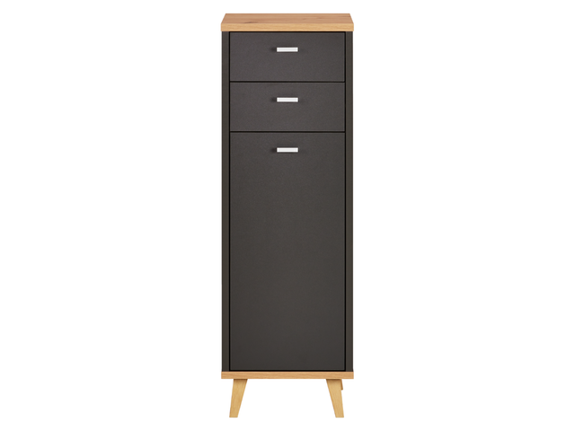 Armoire de rechange Corfu avec 1 porte et 2 tiroirs chêne Artisan/anthracite