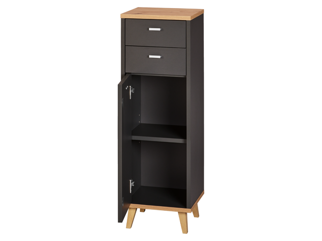 Armoire de rechange Corfu avec 1 porte et 2 tiroirs chêne Artisan/anthracite