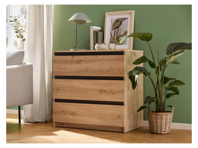 Commode Genève, 80 x 78 x 48 cm, imitation chêne