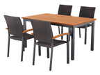 Table de jardin + Lot de 4 fauteuils en résine tressée Valencia