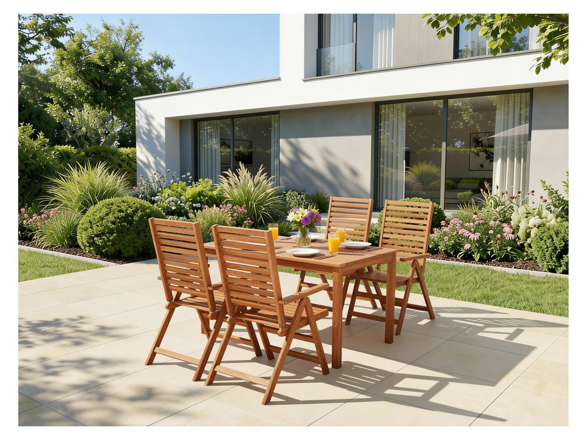 Table de jardin + Lot de 4 fauteuils Sevilla