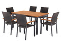 Table de jardin + Lot de 6 fauteuils en résine tressée Valencia