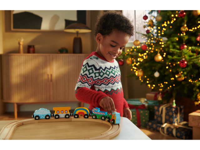 Kit de rails de train en bois