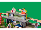 Table avec circuit de train en bois, 100 pièces